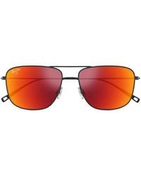 Maui Jim - Mikioi Titanium Rectangular Sunglasses - Lyst