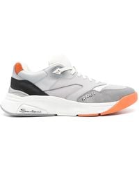 Santoni - Sneakers Mit Logo-Stickerei - Lyst