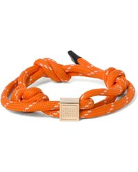 Miu Miu - Logo-Charm Rope Bracelet - Lyst