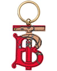 Burberry Rat-print Monogram Keyring - Red