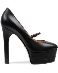 Zapatos de tacón con plataforma Gucci de color Negro | Lyst