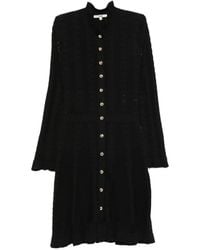 Maje - Robe Courte En Maille Torsadée Et Finitions Volantées - Lyst
