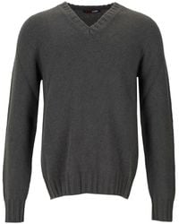 LA ROSE - V-Neck Knitted Sweater - Lyst