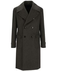 Grifoni - Manteau En Laine À Boutonnière Croisée - Lyst