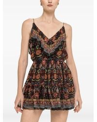 Nissa - Floral-Print Silk Mini Dress - Lyst