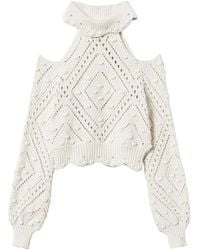 Twinset - Pull En Maille Ajourée À Coupe Crop - Lyst