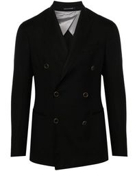 Emporio Armani - Wool Doulbe-Breasted Blazer Jacket - Lyst