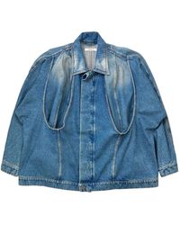 Torishéju - Washed Draped-Detail Denim Jacket - Lyst