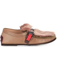 Tod's - Faux-Fur Buckle Loafers - Lyst