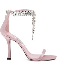 Jimmy Choo - Sandales En Satin Verity Strass 100 Mm - Lyst