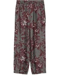 Gucci - Floral-Print Silk Trousers - Lyst