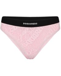 DSquared² - Logo-embroidered Lace Briefs - Lyst