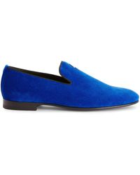 Giuseppe Zanotti - G-flash Motif-embroidered Suede Loafers - Lyst