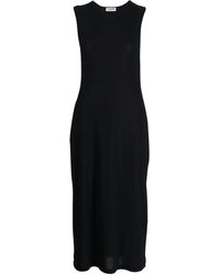 Jil Sander - Round Neck Sleeveless Maxi Dress - Lyst