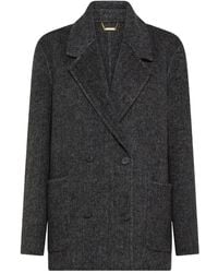 Seventy - Manteau Croisé À Motif De Chevrons - Lyst