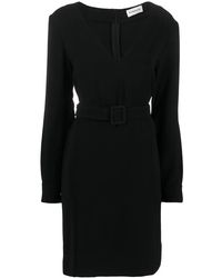P.A.R.O.S.H. - Belted V-Neck Minidress - Lyst