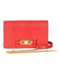 Elisabetta Franchi - Lizard-Effect Logo-Plaque Shoulder Bag - Lyst