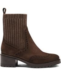 Santoni - Suede Wingtip Boots - Lyst