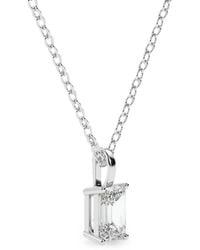 Diamond Essentials - Emerald-Cut Diamond Necklace - Lyst