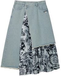 Musium Div. - Asymmetric Denim Midi Skirt - Lyst