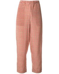 Marni Pantalones capri a cuadros - Rojo