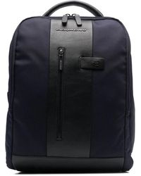 Piquadro - Zweifarbiger Rucksack Mit Logo-Patch - Lyst