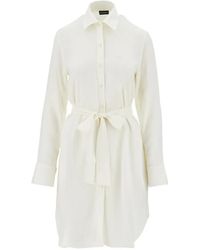 Emporio Armani - Tie-Fastening Shirt Dress - Lyst
