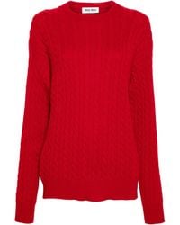 Miu Miu - Pull En Maille Torsadée À Col Rond - Lyst