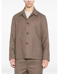 Paolo Pecora - Melange-Effect Button-Up Jacket - Lyst
