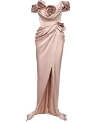 Ana Radu - Vestido largo con aplique de rosa - Lyst