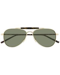 Saint Laurent - Double-Bridge Pilot-Frame Sunglasses - Lyst