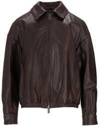 LA ROSE - Zip-Up Leather Jacket - Lyst