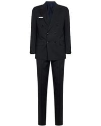 Kiton - Double-Breasted Virgin Wool Suit - Lyst
