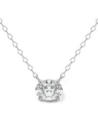 Diamond Essentials - Halskette Mit Ovalem Diamant - Lyst