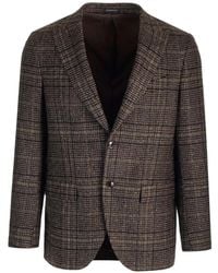 Al Duca d'Aosta - Check-Pattern Peak-Lapel Blazer - Lyst