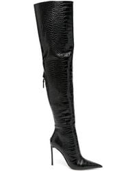 Tom Ford - Croc-Effect Over-The-Knee Boots - Lyst