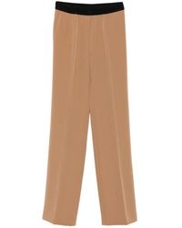 ERMANNO FIRENZE - Logo-Waistband Straight-Leg Trousers - Lyst