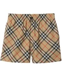 Burberry - Twill Check Shorts - Lyst
