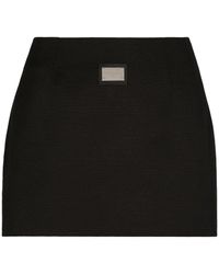 Dolce & Gabbana - Logo-plaque High-waisted Miniskirt - Lyst