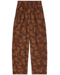 Ganni - Pantalon En Fil Coupé À Fleurs - Lyst