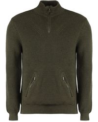 Moorer - Gerippter Pullover mit kurzem Reißverschluss - Lyst