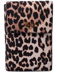 Ganni - Portemonnee Met Omslag En Luipaardprint - Lyst