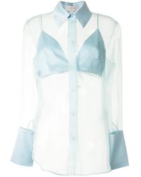 Matériel - Silk Organza Sheer Shirt With Bra - Lyst