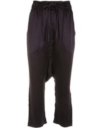 UMA | Raquel Davidowicz Silk Drop-crotch Cropped Trousers - Purple