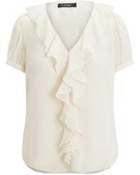 Ralph Lauren - Ruffled V-Neck Top - Lyst