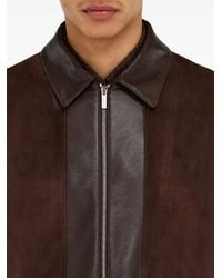 Ferragamo - Deerskin Leather And Suede Blouson - Lyst