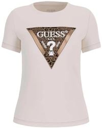Guess - Leopard-Print Logo T-Shirt - Lyst
