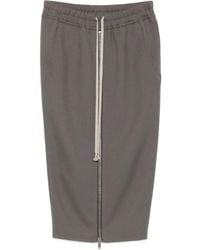 Rick Owens - Zip-Front Drawstring Midi Skirt - Lyst