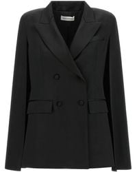 Federica Bonifaci - Blazer Cape Tuxedo À Boutonnière Croisée - Lyst