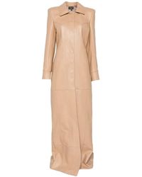 MITILIANE COUTURE - Contrast-Stitched Leather Coat - Lyst
